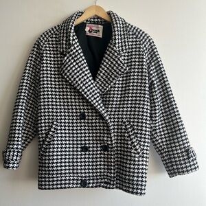 VTG 80s Houndstooth Jacket Size M | Princess Diana 80s Power Dressing